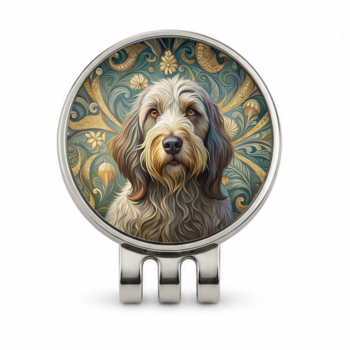 Spinone Italiano Dog Art Nouveau Golf Hat Clip with Ball Marker