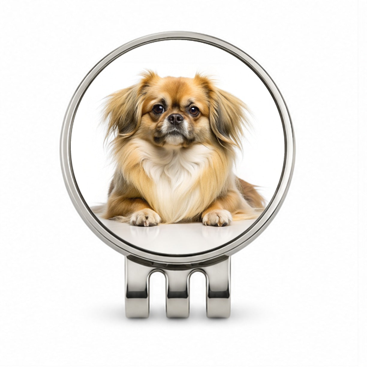 Tibetan Spaniel Dog Photo Golf Hat Clip with Ball Marker