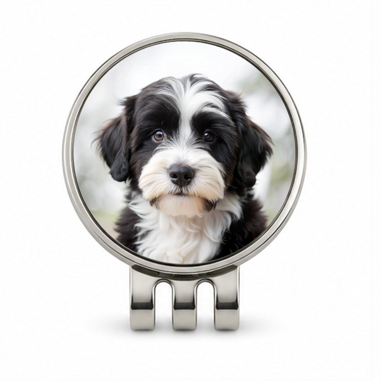 Tibetan Terrier Dog Puppy Photo Golf Hat Clip with Ball Marker