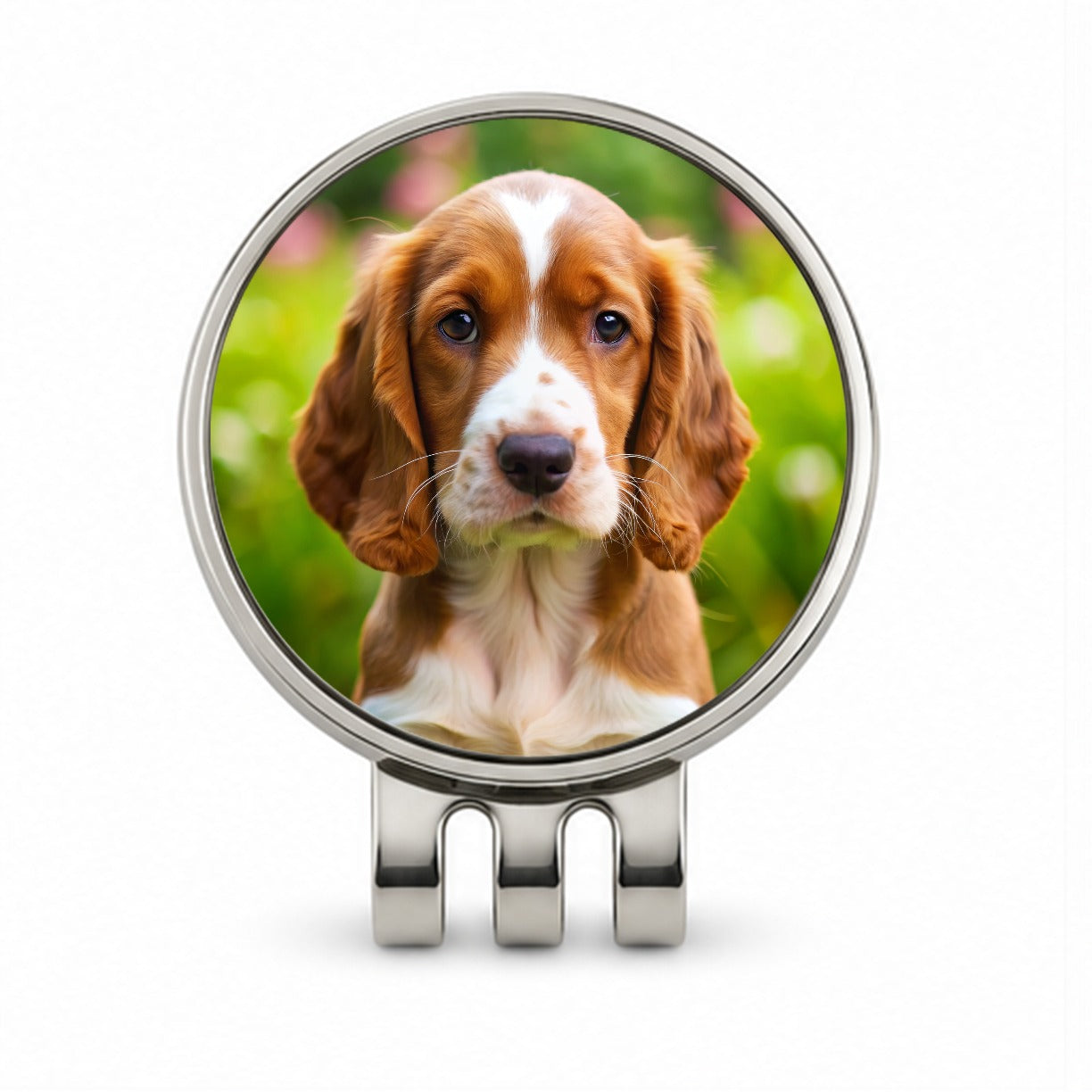 Welsh Springer Spaniel Dog Puppy Photo Golf Hat Clip with Ball Marker