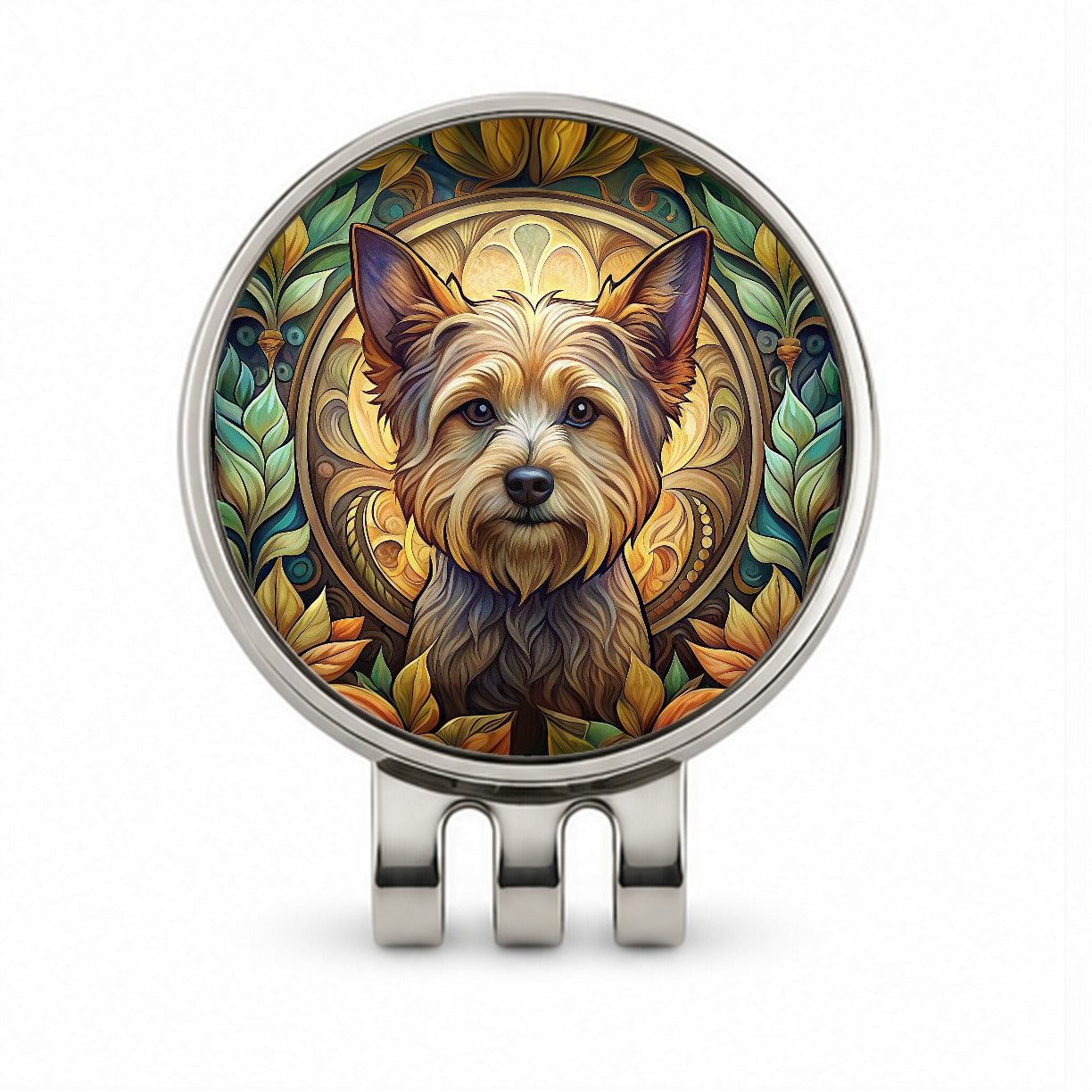 Yorkipoo Dog Art Nouveau Golf Hat Clip with Ball Marker