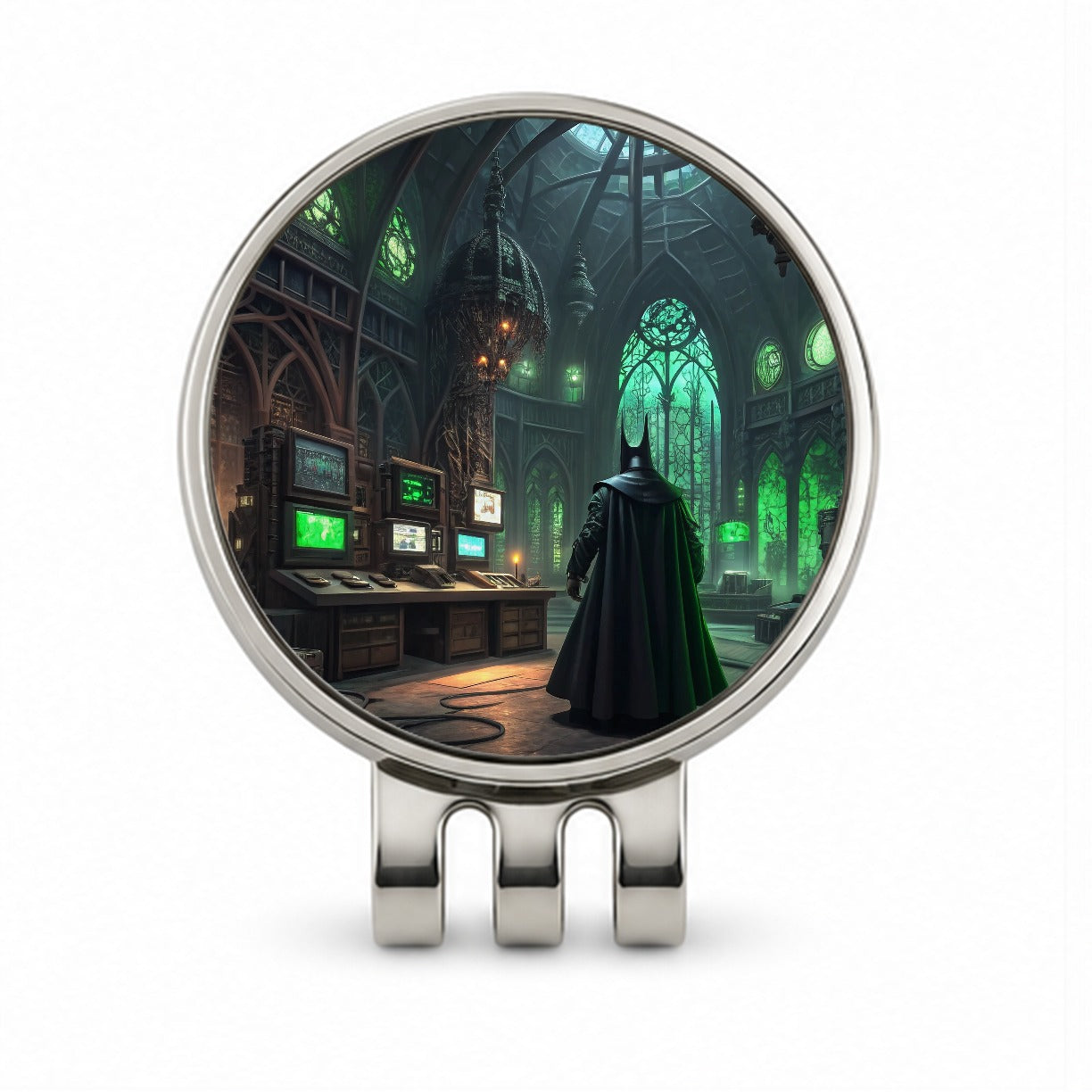 Evil Supervillain Lair Golf Hat Clip with Ball Marker