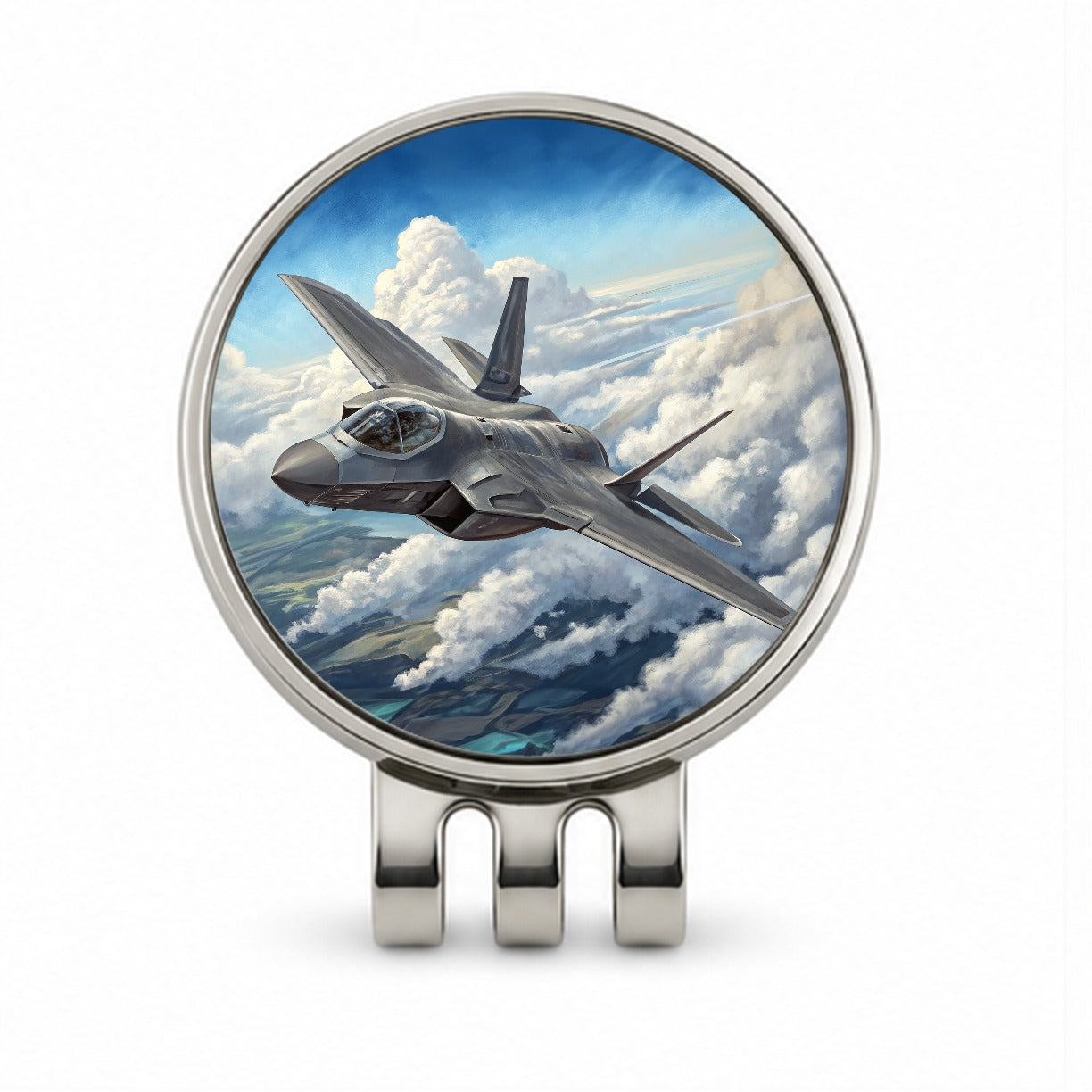 F-35 Lightning II Plane in Flight US Air Force Navy Marines Golf Hat Clip with Ball Marker