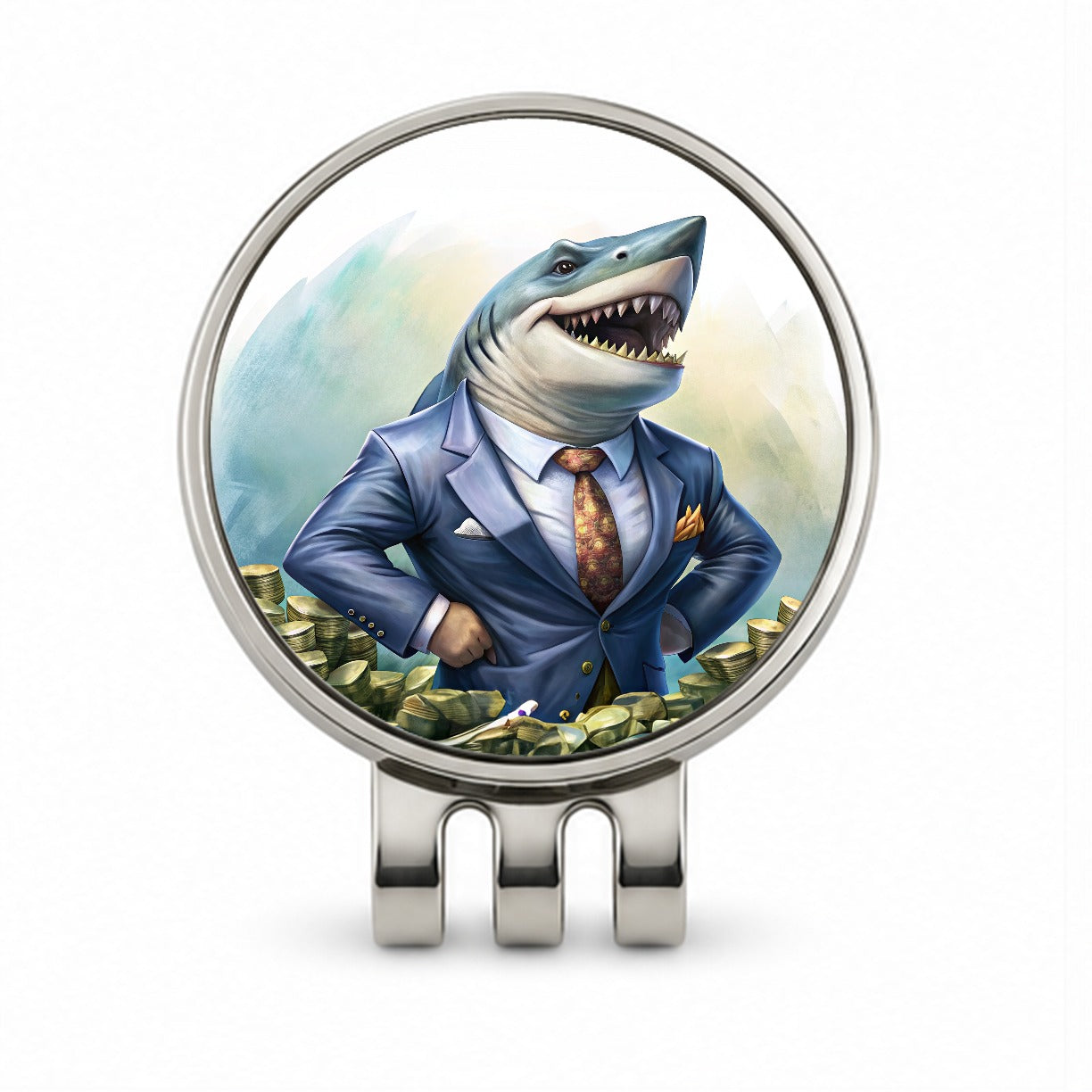 Funny Business Loan Shark Wearing A Suit With Money Golf Hat Clip with Ball Marker
