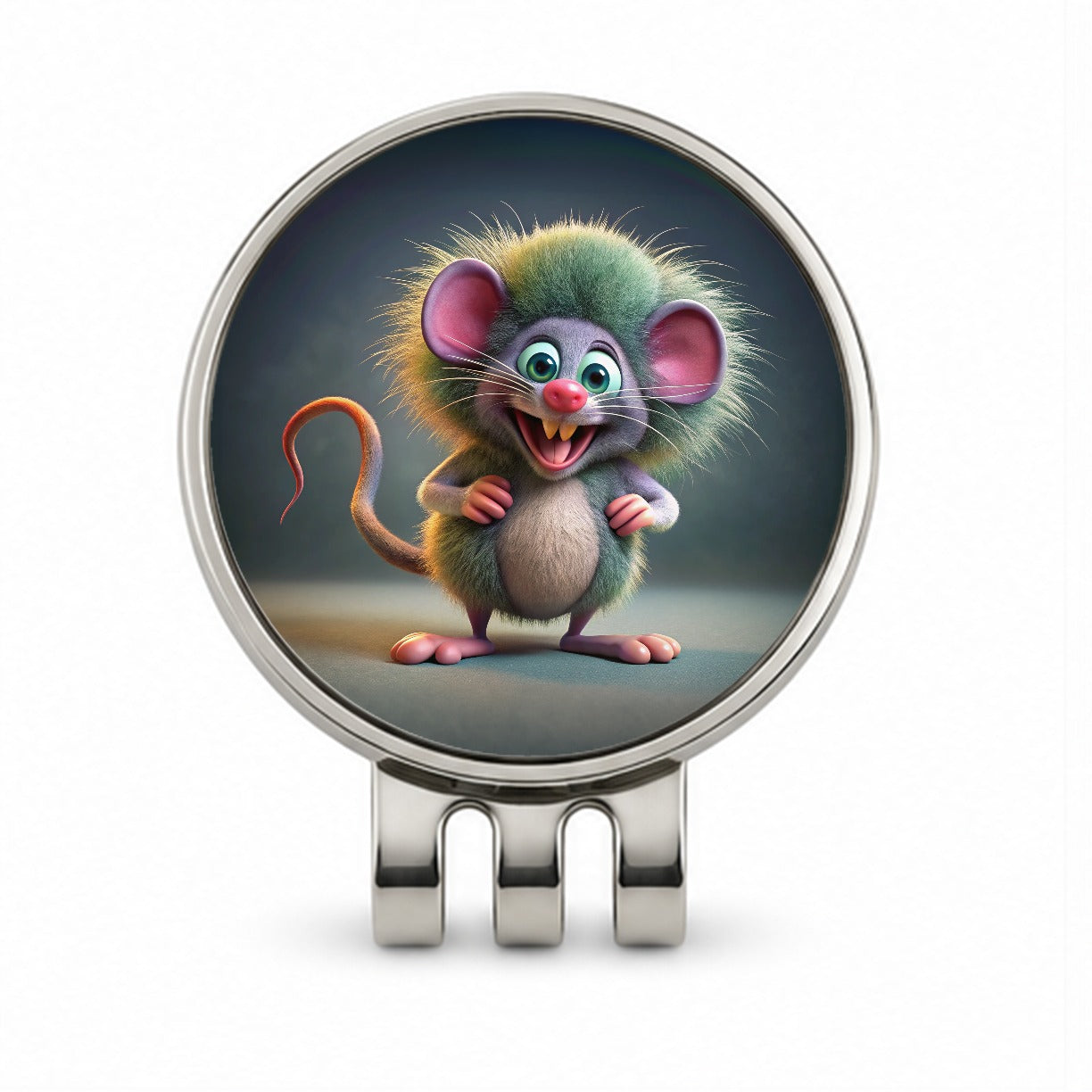 Funny Funky Crazy Mouse Golf Hat Clip with Ball Marker