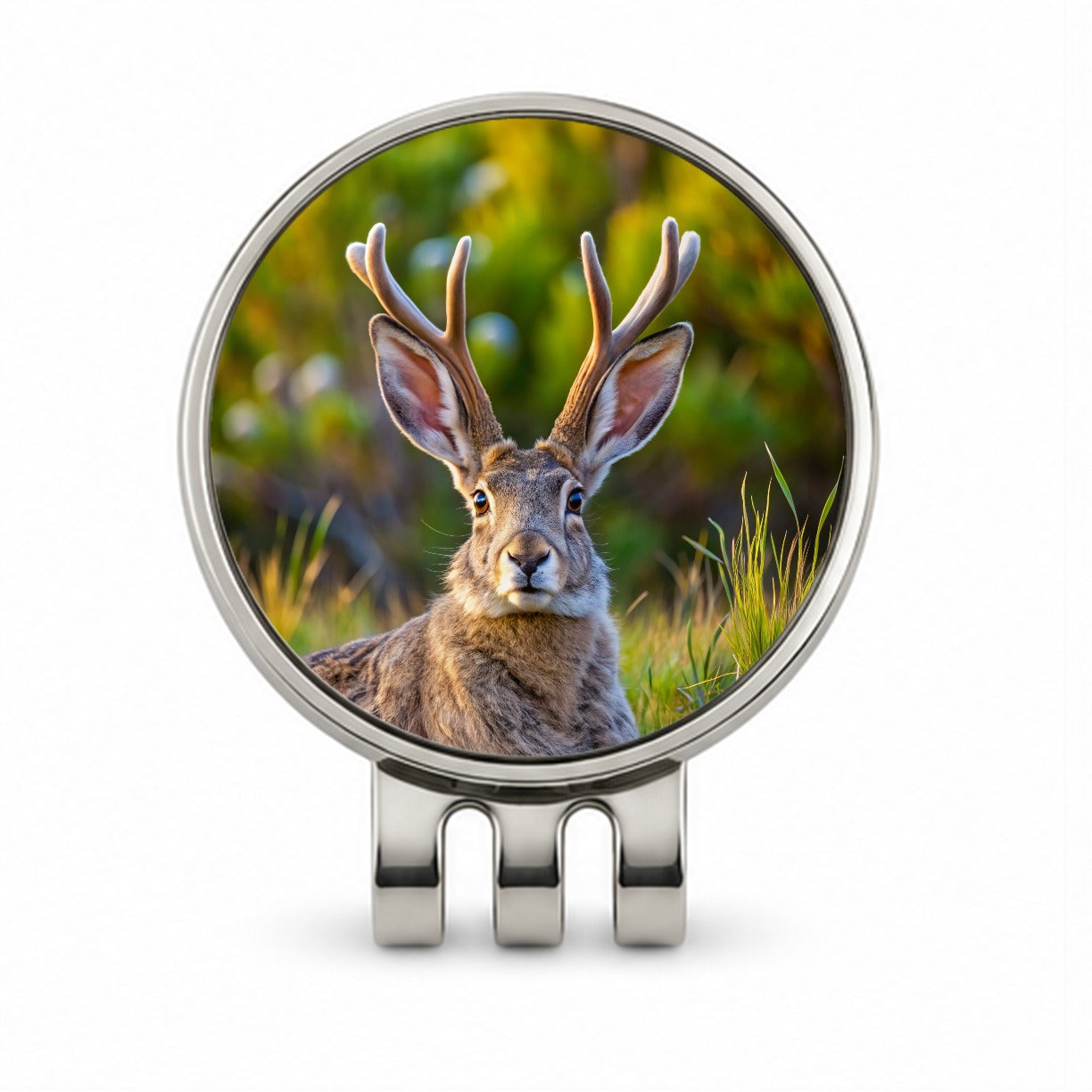 Jackalope In The Wild Golf Hat Clip with Ball Marker