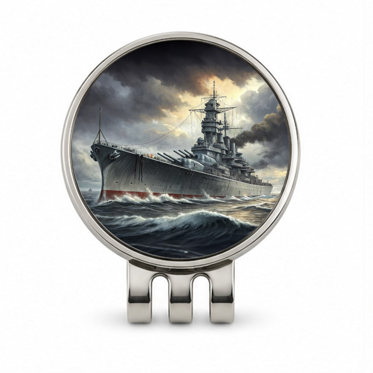 WWII Yamato-Class Battleship At Sea Golf Hat Clip with Ball Marker
