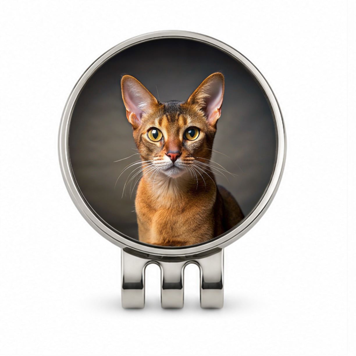 Abyssinian Cat Photo Golf Hat Clip with Ball Marker