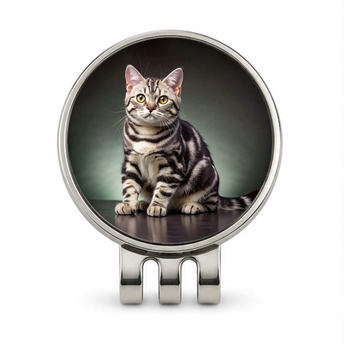 American Shorthair Cat Photo Golf Hat Clip with Ball Marker