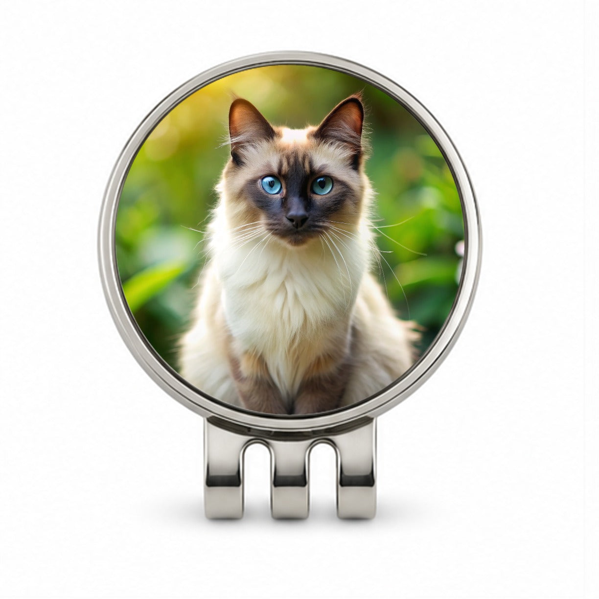 Balinese Cat Photo Golf Hat Clip with Ball Marker