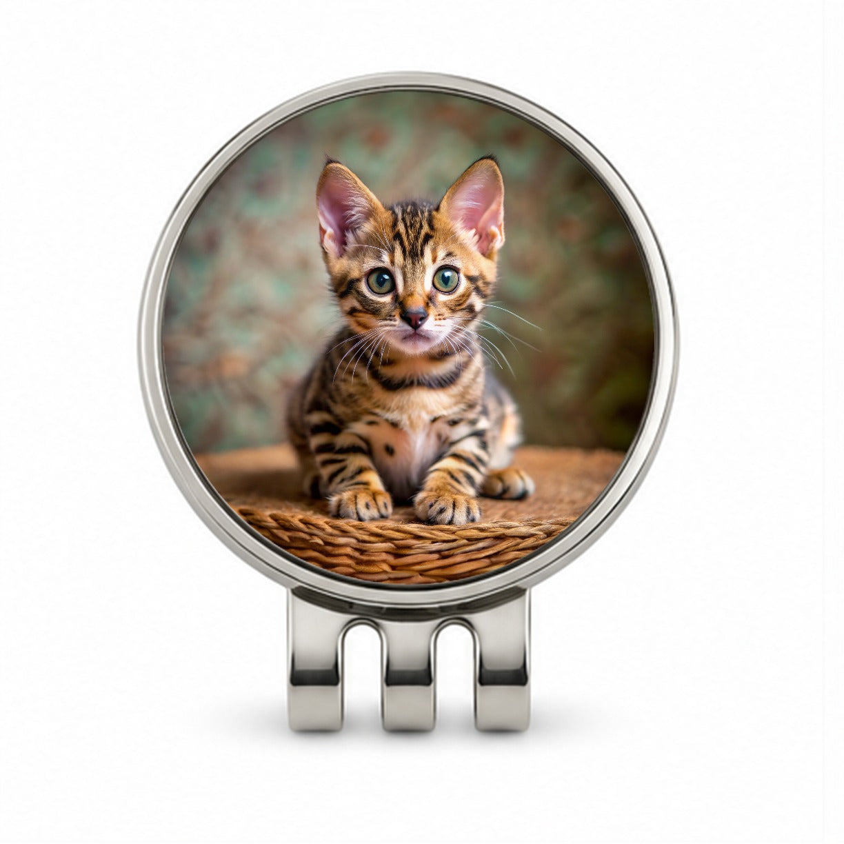 Bengal Cat Kitten Photo Golf Hat Clip with Ball Marker