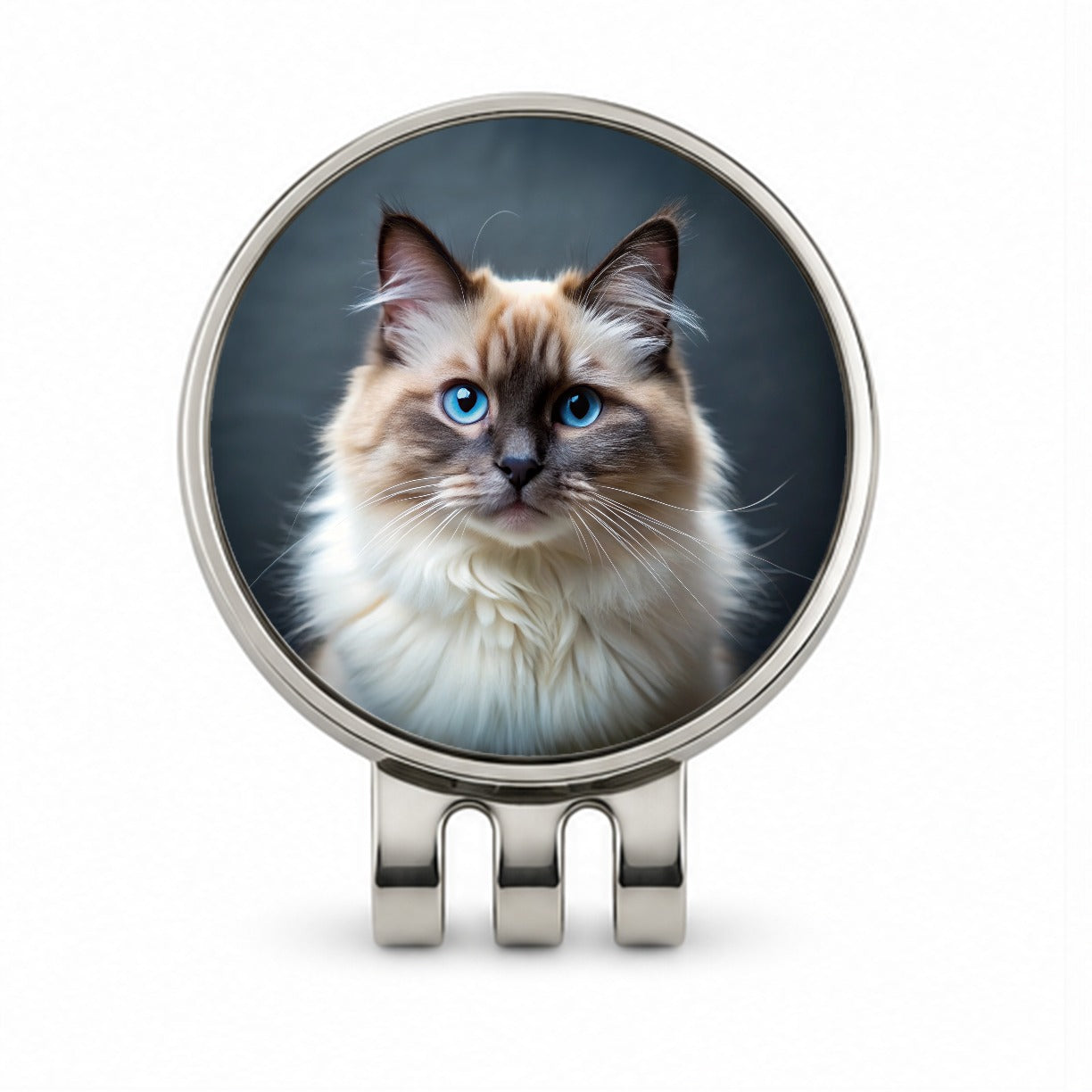 Birman Cat Photo Golf Hat Clip with Ball Marker