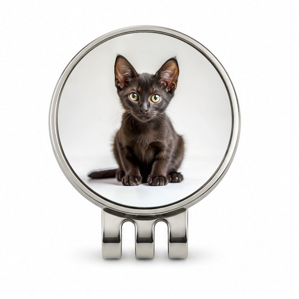 Bombay Black Cat Kitten Photo Golf Hat Clip with Ball Marker