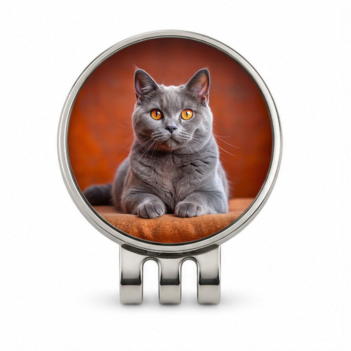 Chartreux Cat Photo Golf Hat Clip with Ball Marker
