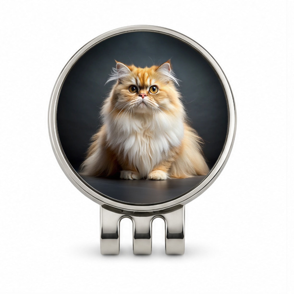 Classic Persian Cat Photo Golf Hat Clip with Ball Marker