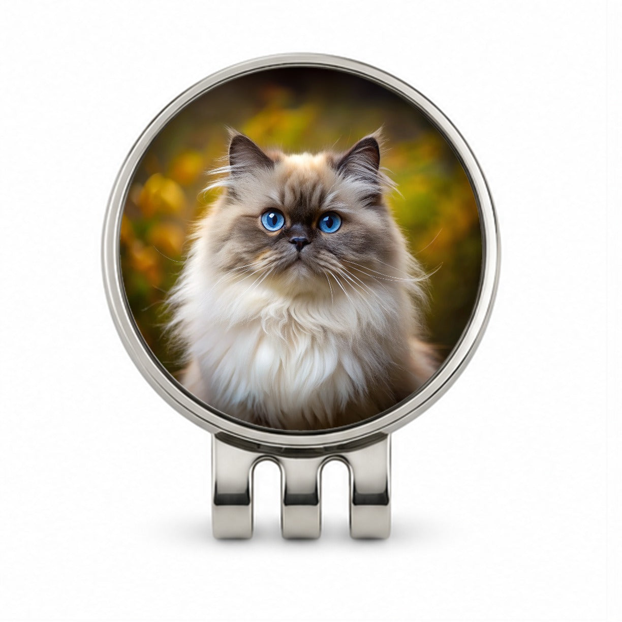 Himalayan Cat Photo Golf Hat Clip with Ball Marker