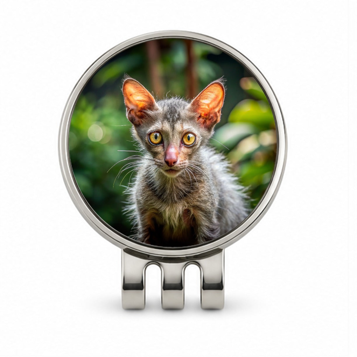 Lykoi Wolf Cat Photo Golf Hat Clip with Ball Marker