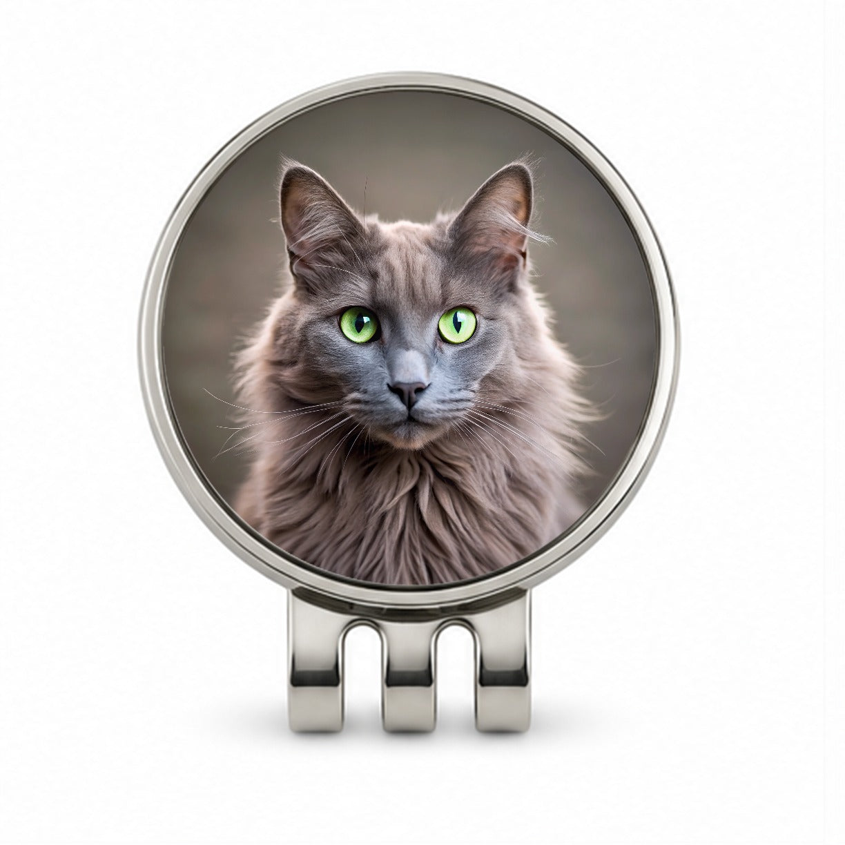 Nebelung Cat Photo Golf Hat Clip with Ball Marker