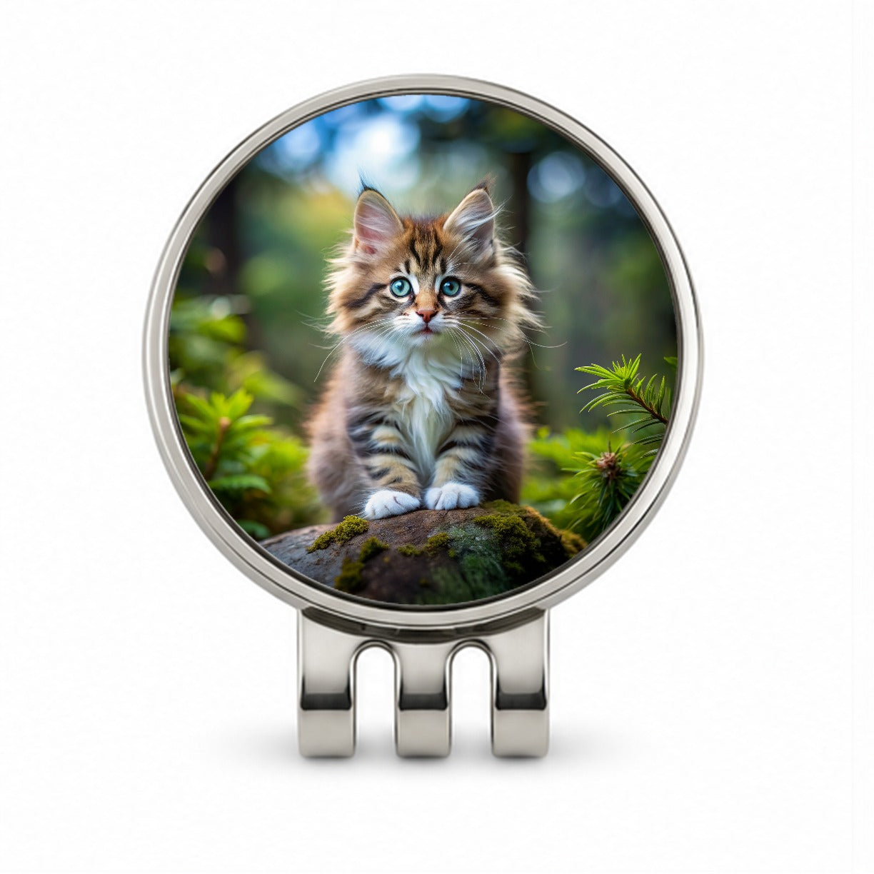 Norwegian Forest Cat Kitten Photo Golf Hat Clip with Ball Marker