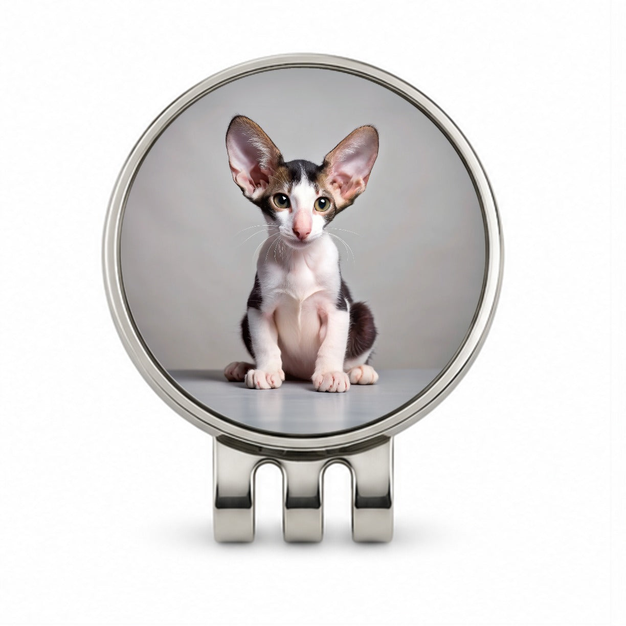 Oriental Shorthair Black White Cat Kitten Photo Golf Hat Clip with Ball Marker