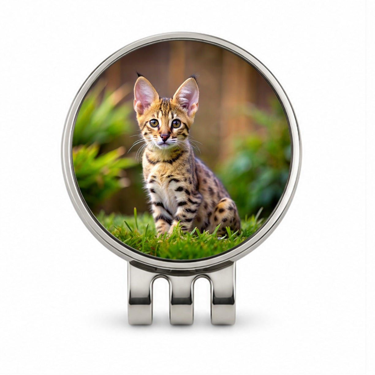 Savannah Cat Kitten Photo Golf Hat Clip with Ball Marker