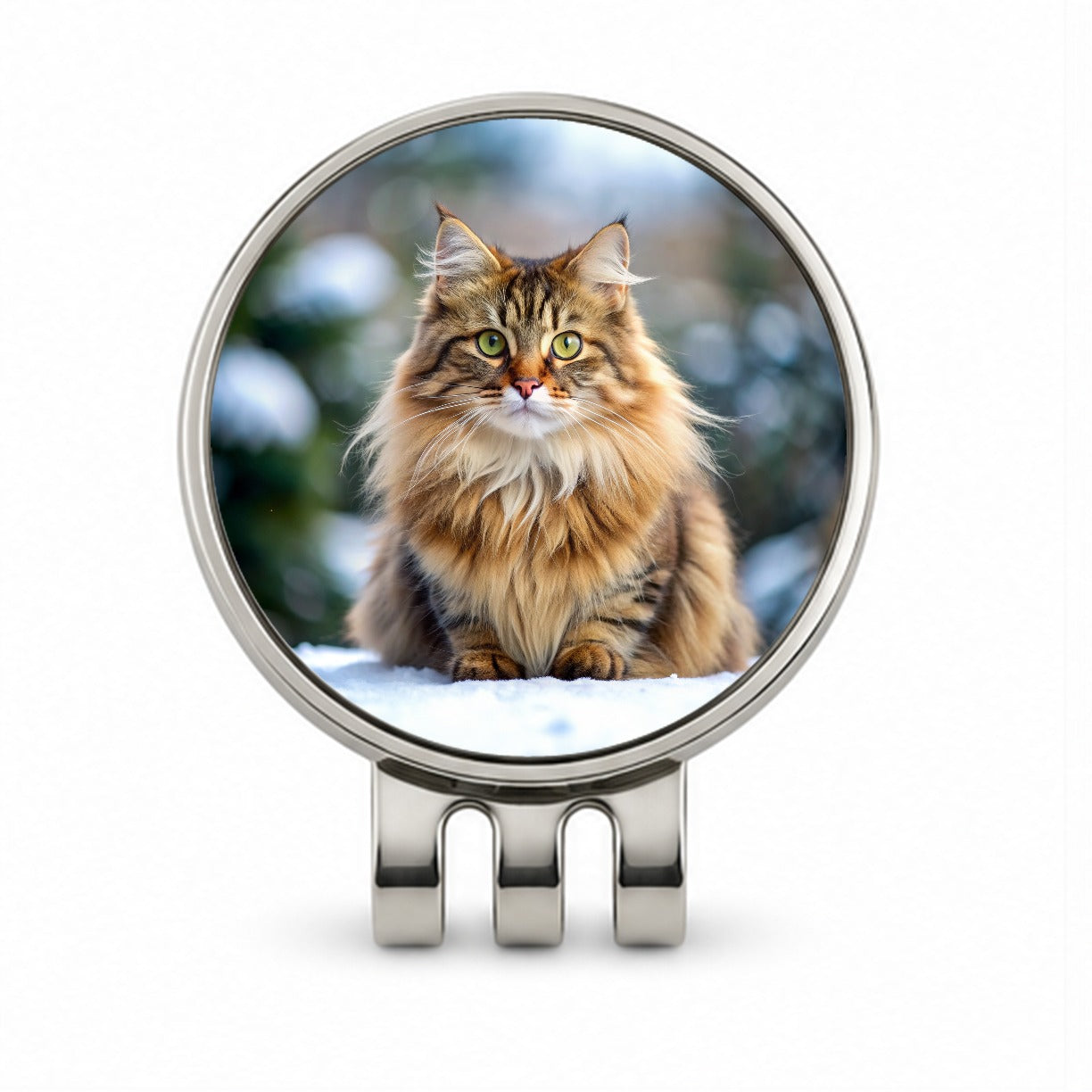 Siberian Cat Photo Golf Hat Clip with Ball Marker