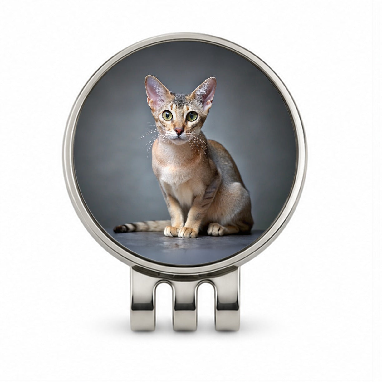 Singapura Cat Photo Golf Hat Clip with Ball Marker