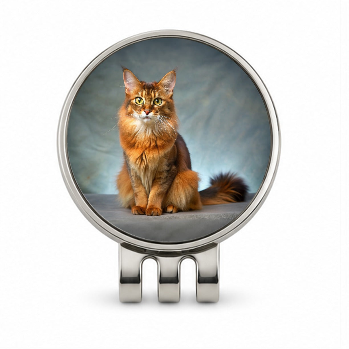 Somali Cat Kitten Photo Golf Hat Clip with Ball Marker