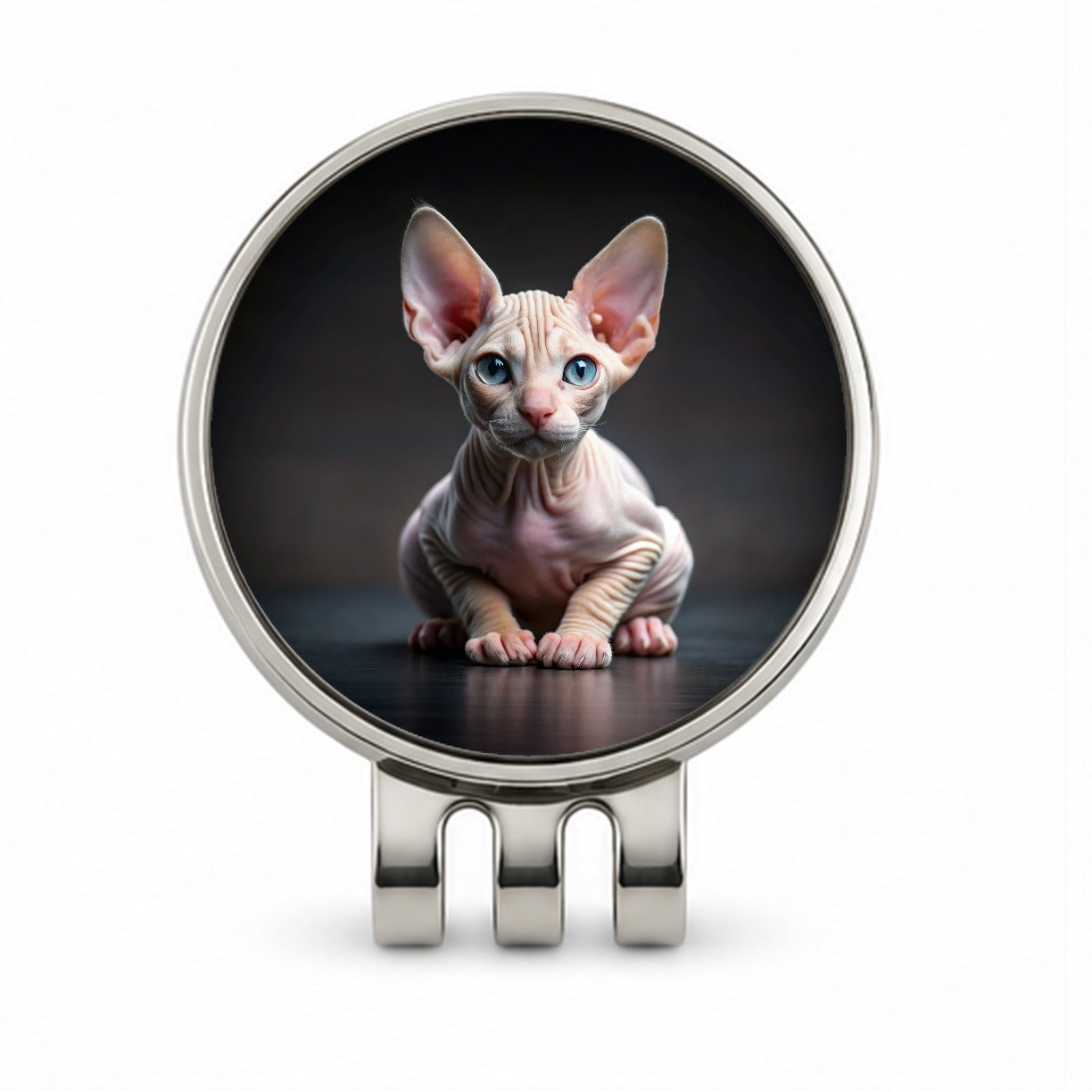 Sphynx Cat Kitten Photo Golf Hat Clip with Ball Marker