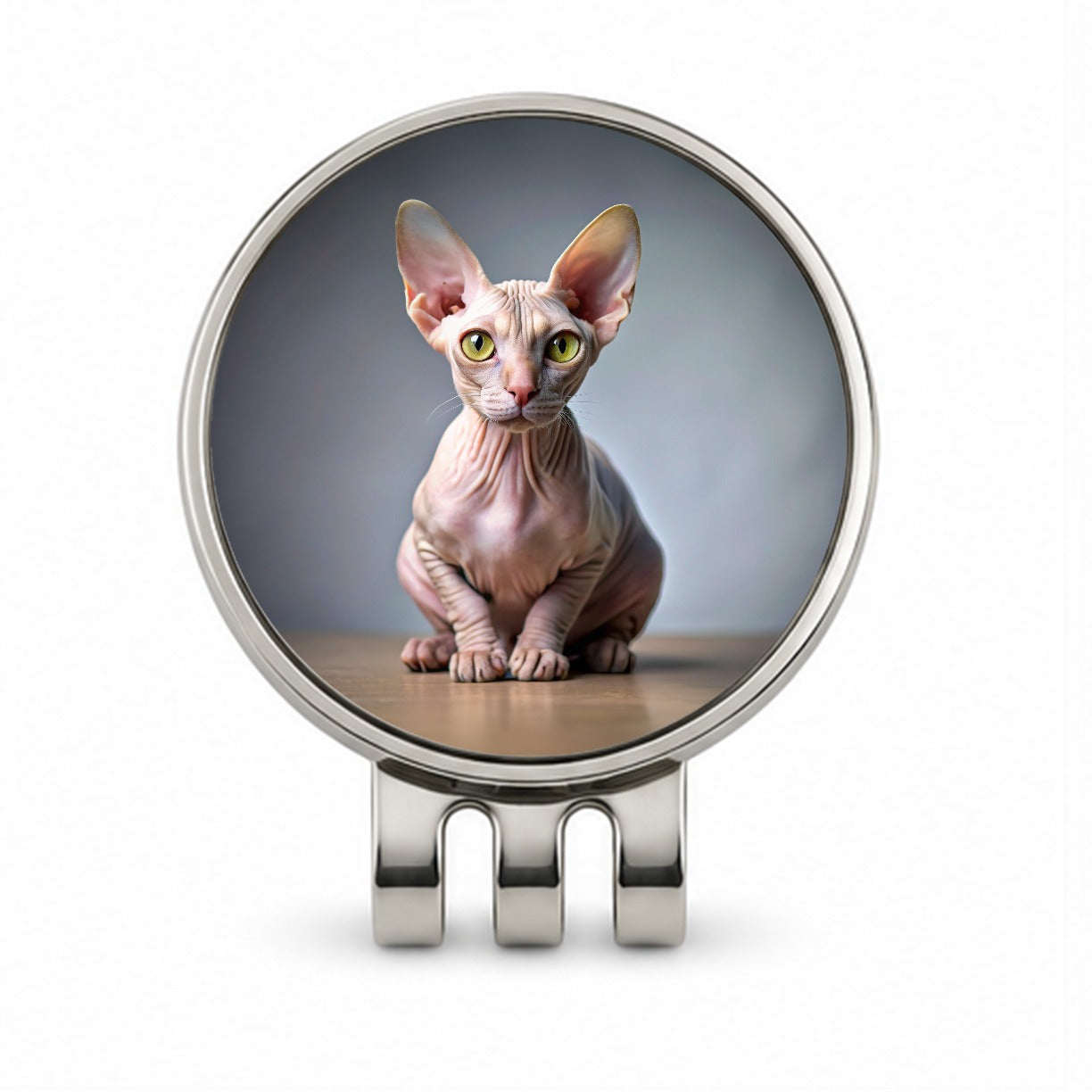 Sphynx Cat Photo Golf Hat Clip with Ball Marker