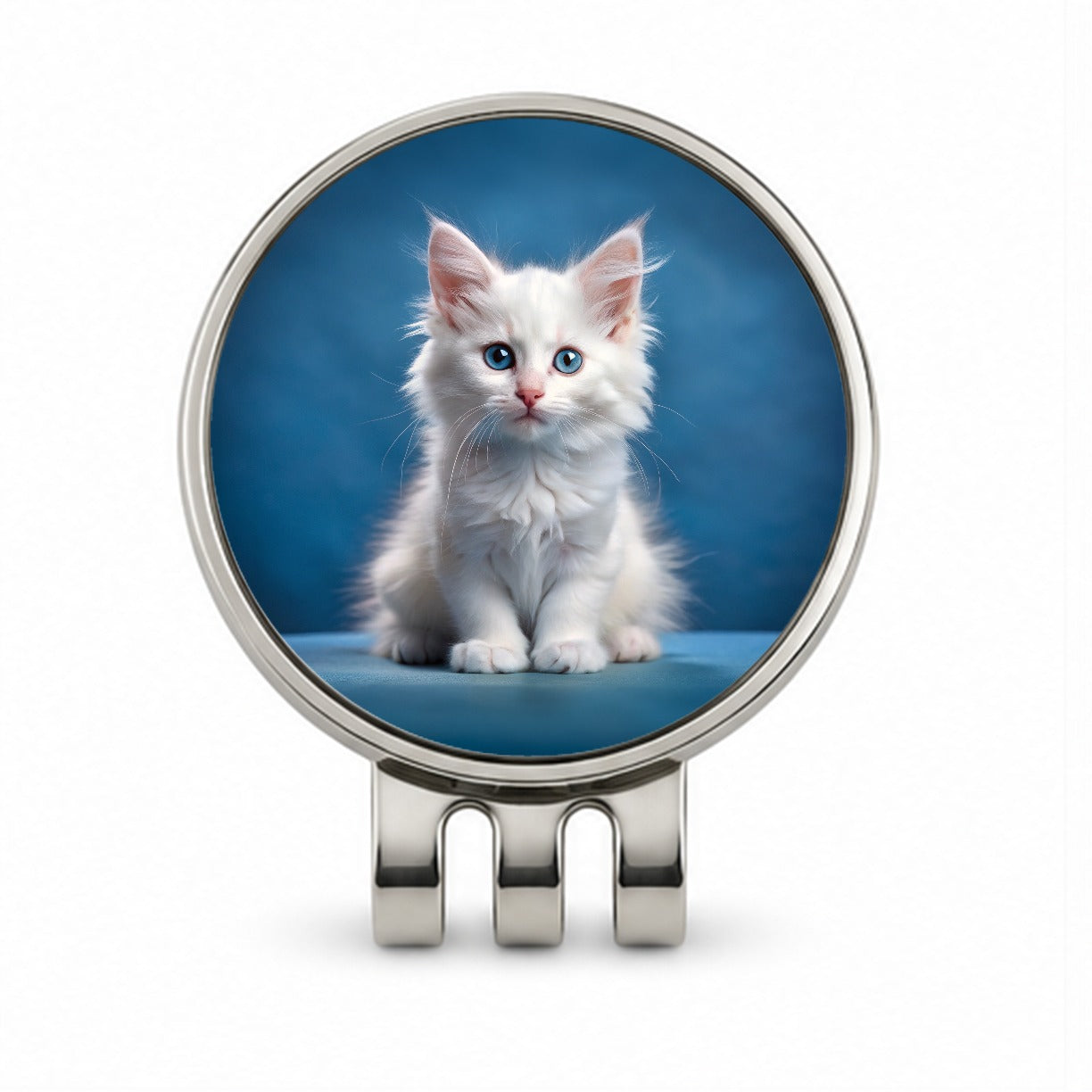 Turkish Angora Cat Kitten Photo Golf Hat Clip with Ball Marker