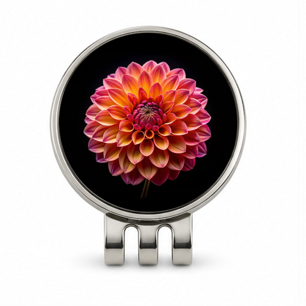 Dahlia Flower Photo Golf Hat Clip with Ball Marker