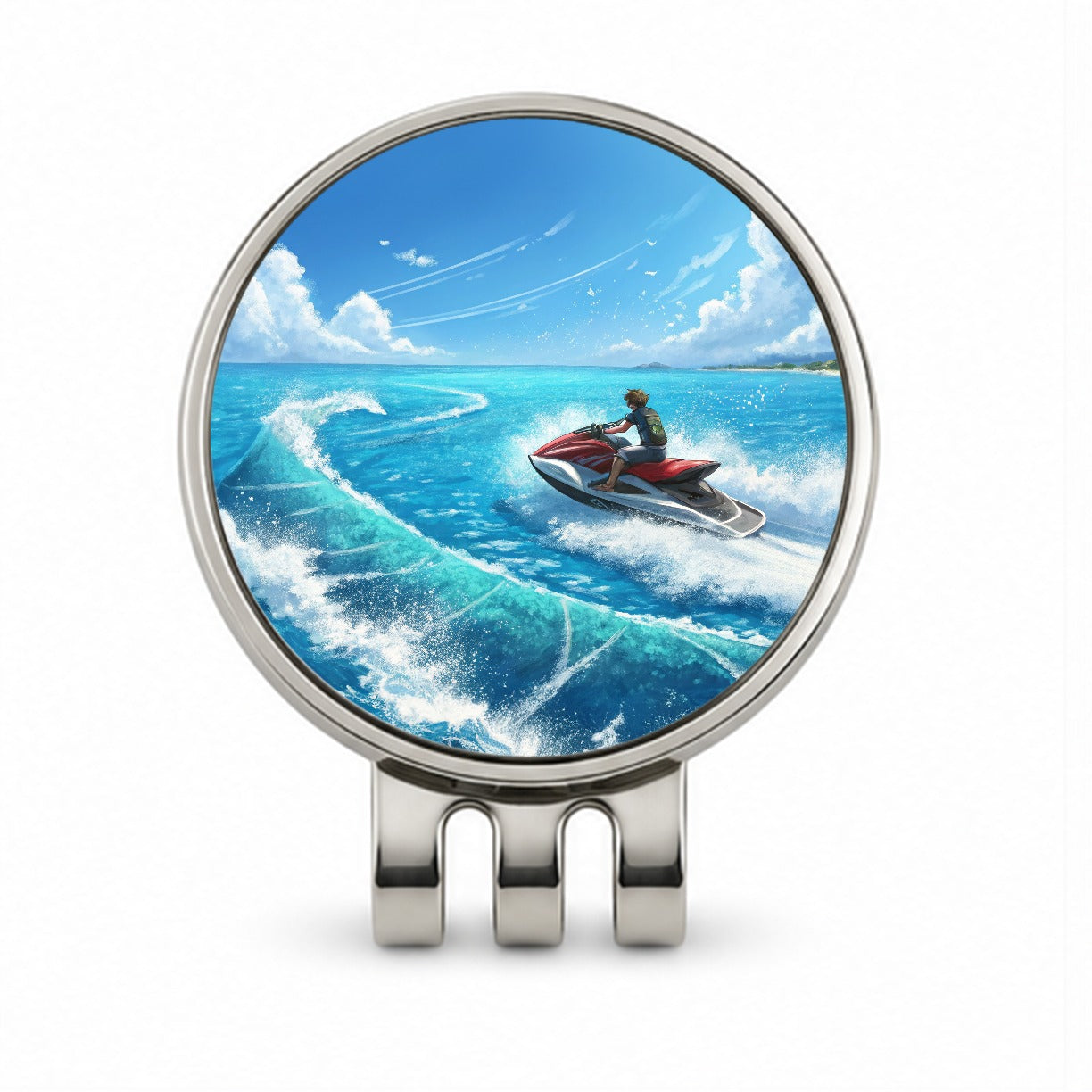 Jet Ski Skiing On Vacation Golf Hat Clip with Ball Marker