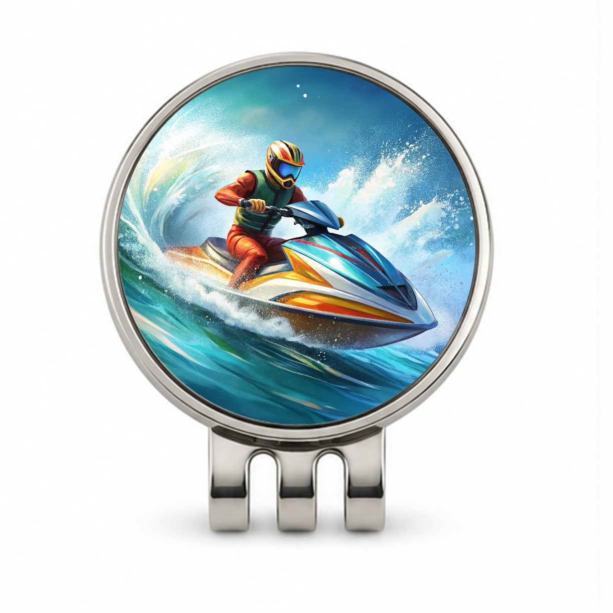 Jet Ski Skiing Racing Golf Hat Clip with Ball Marker