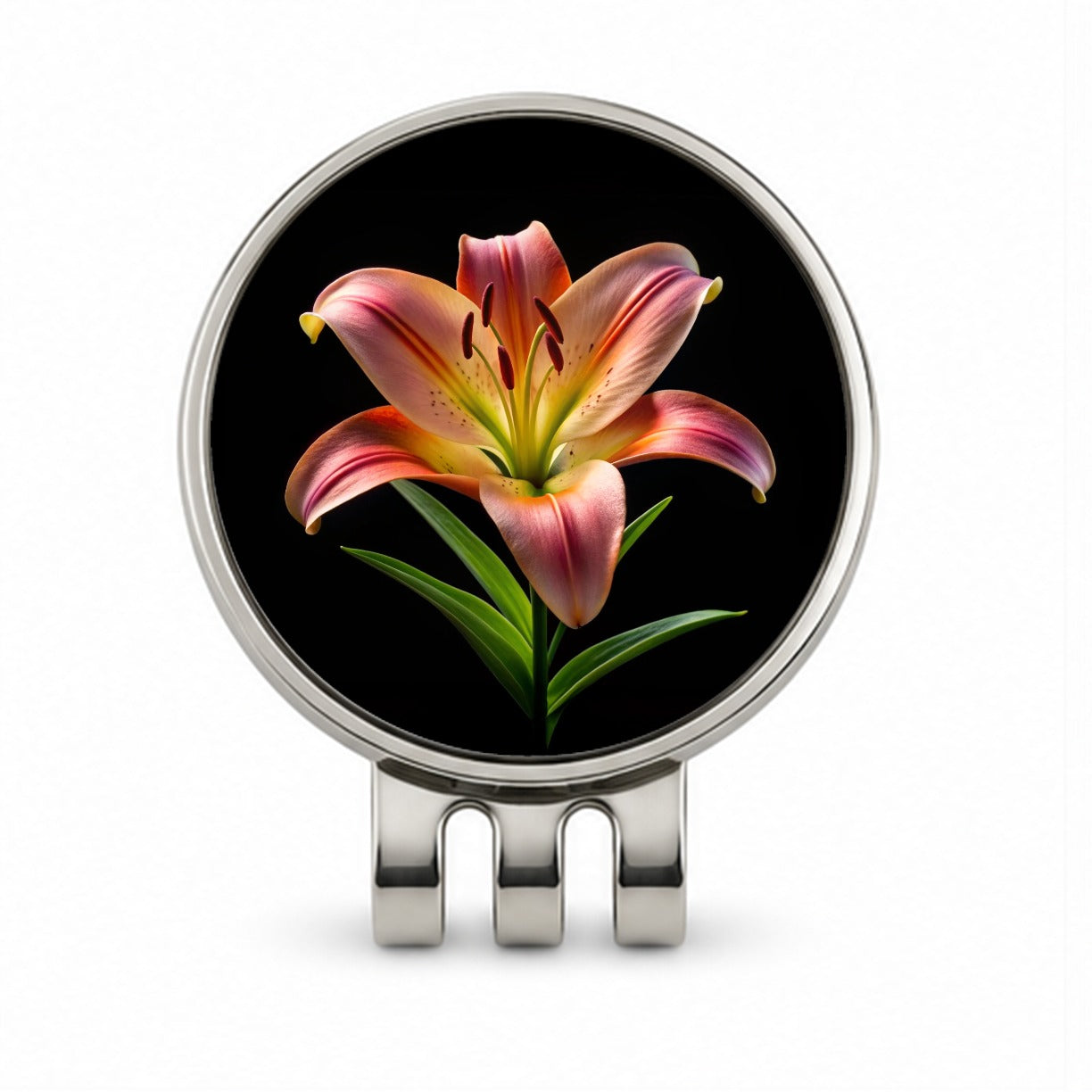 Lily Flower Photo Golf Hat Clip with Ball Marker