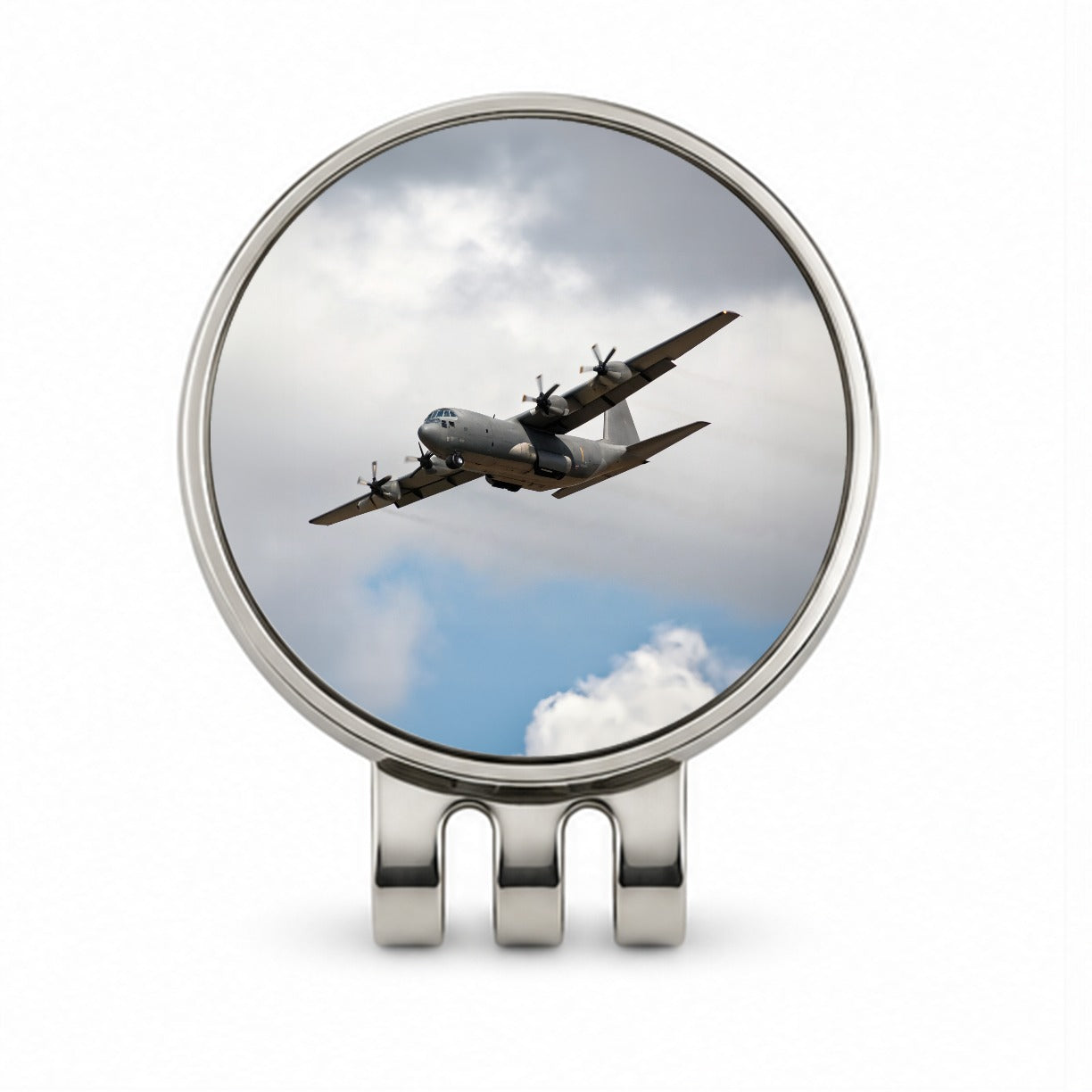 C-130 Hercules Military Transport Plane Golf Hat Clip with Ball Marker
