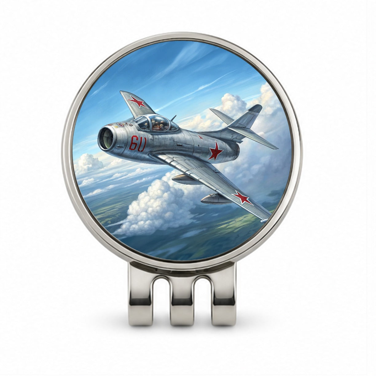 MiG-15 Russian Fighter Jet Plane Golf Hat Clip with Ball Marker