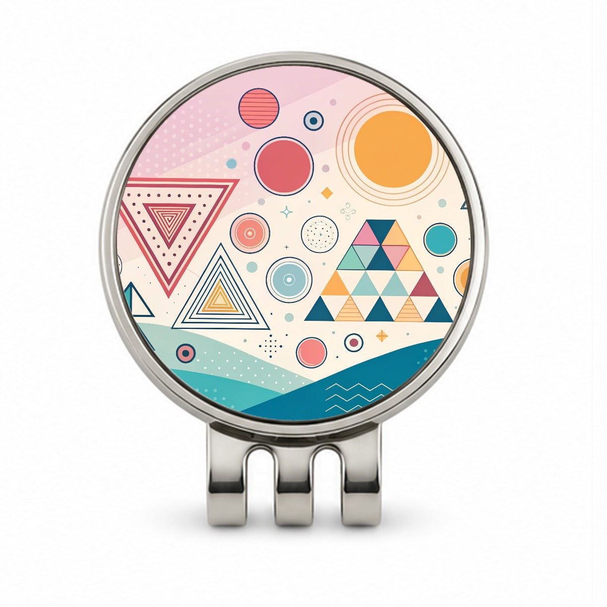 Abstract Geometric Shapes Retro Golf Hat Clip with Ball Marker