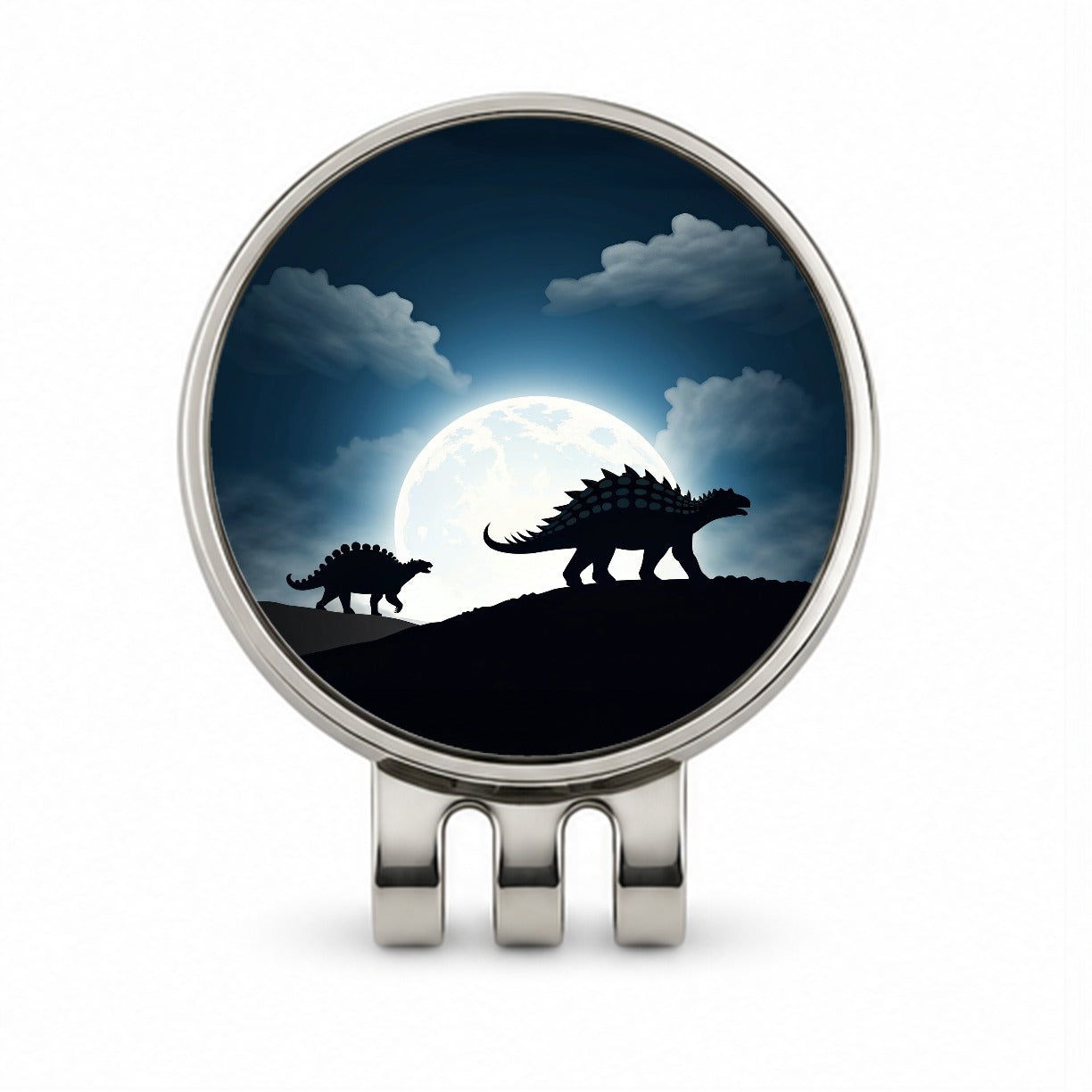 Ankylosaurus Silhouettes Dinosaurs Golf Hat Clip with Ball Marker