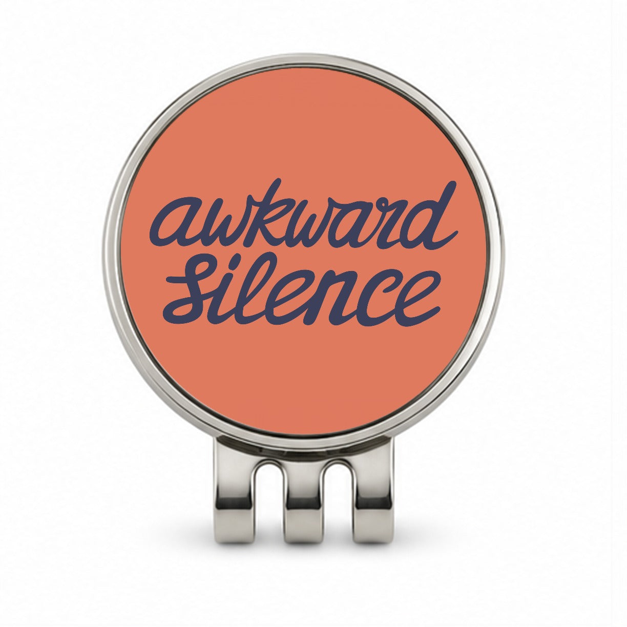 Awkward Silence Funny Golf Hat Clip with Ball Marker