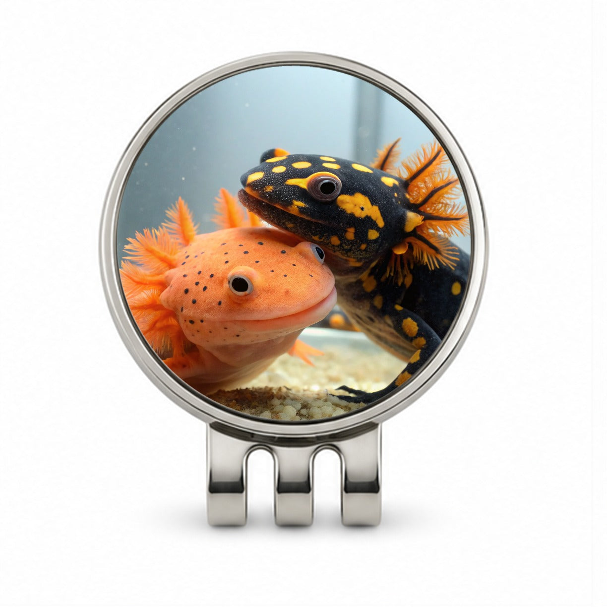 Axolotls Hugging Golf Hat Clip with Ball Marker
