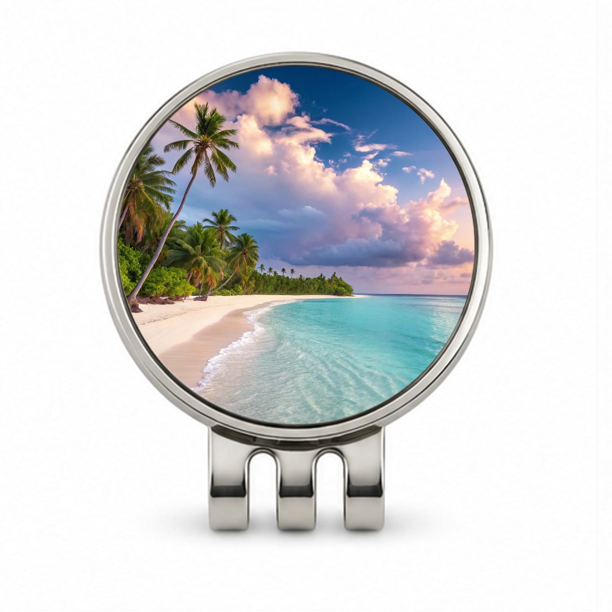 Bali Indonesia Beach Sand Ocean Golf Hat Clip with Ball Marker