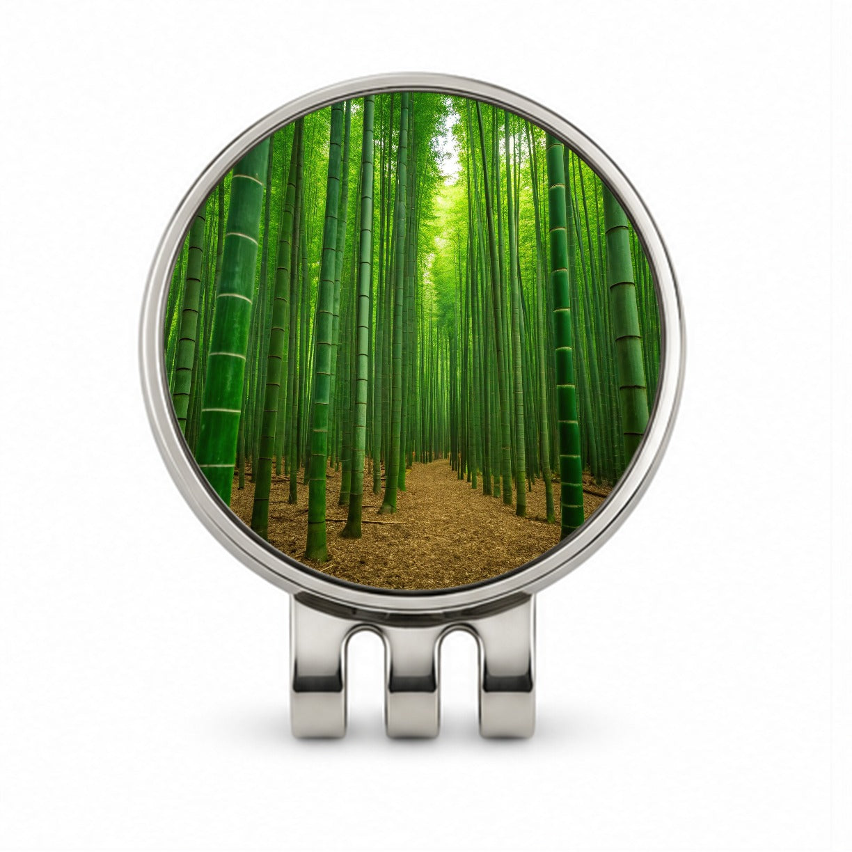 Bamboo Grove Forest Golf Hat Clip with Ball Marker