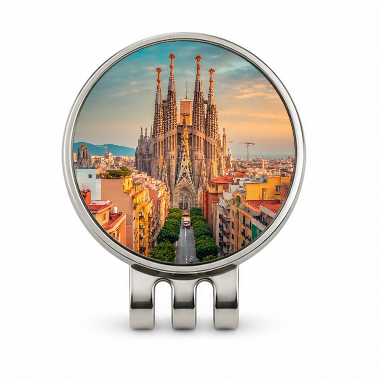 Barcelona Spain Beautiful Golf Hat Clip with Ball Marker