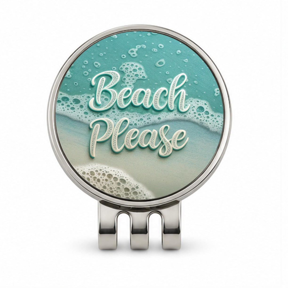 Beach Please Sea Foam Ocean Golf Hat Clip with Ball Marker