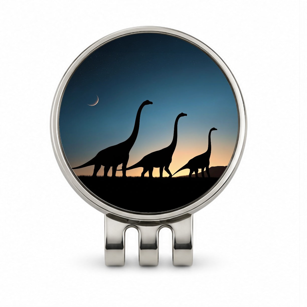 Brachiosaurus Silhouettes Dinosaurs Golf Hat Clip with Ball Marker