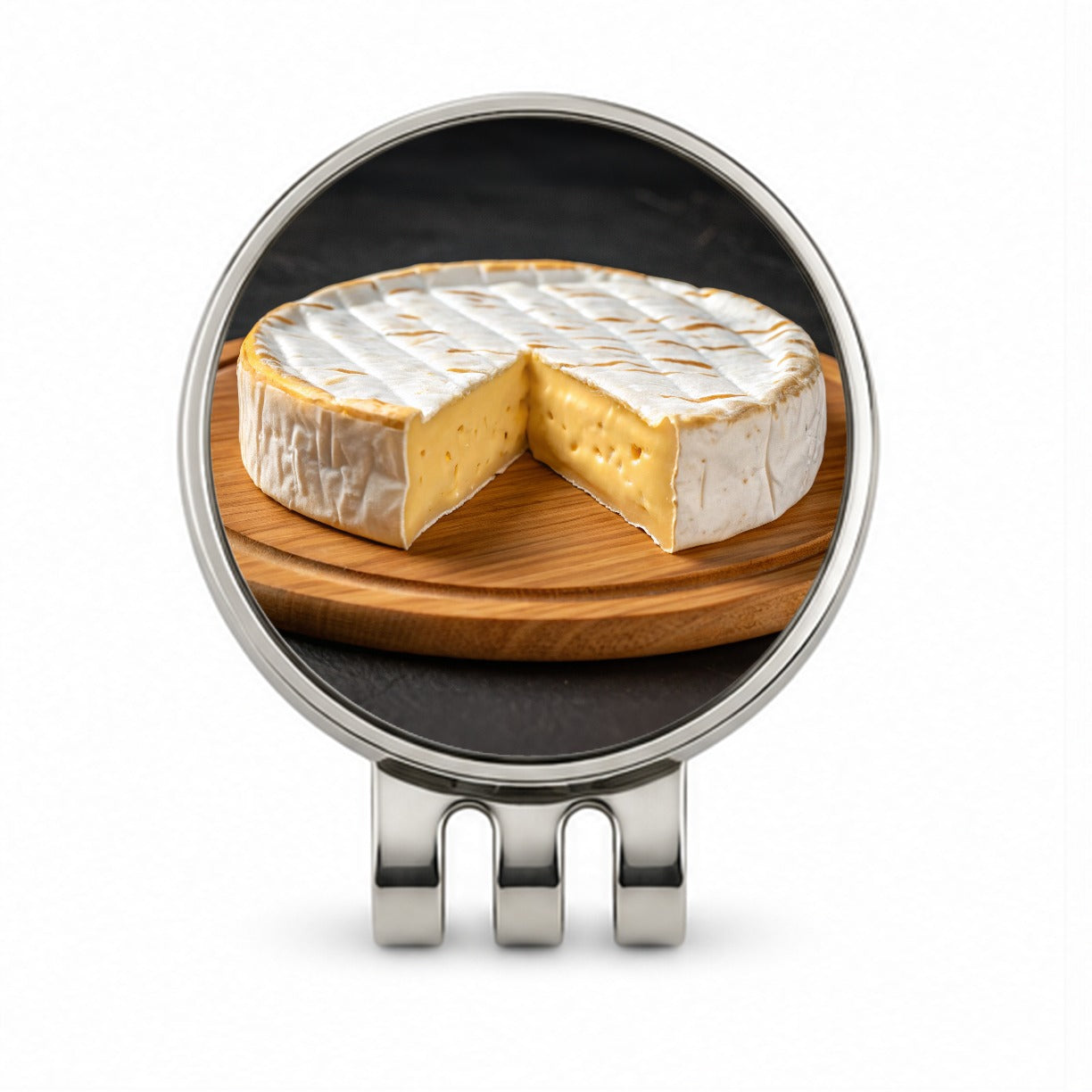 Brie Cheese Wheel Golf Hat Clip with Ball Marker