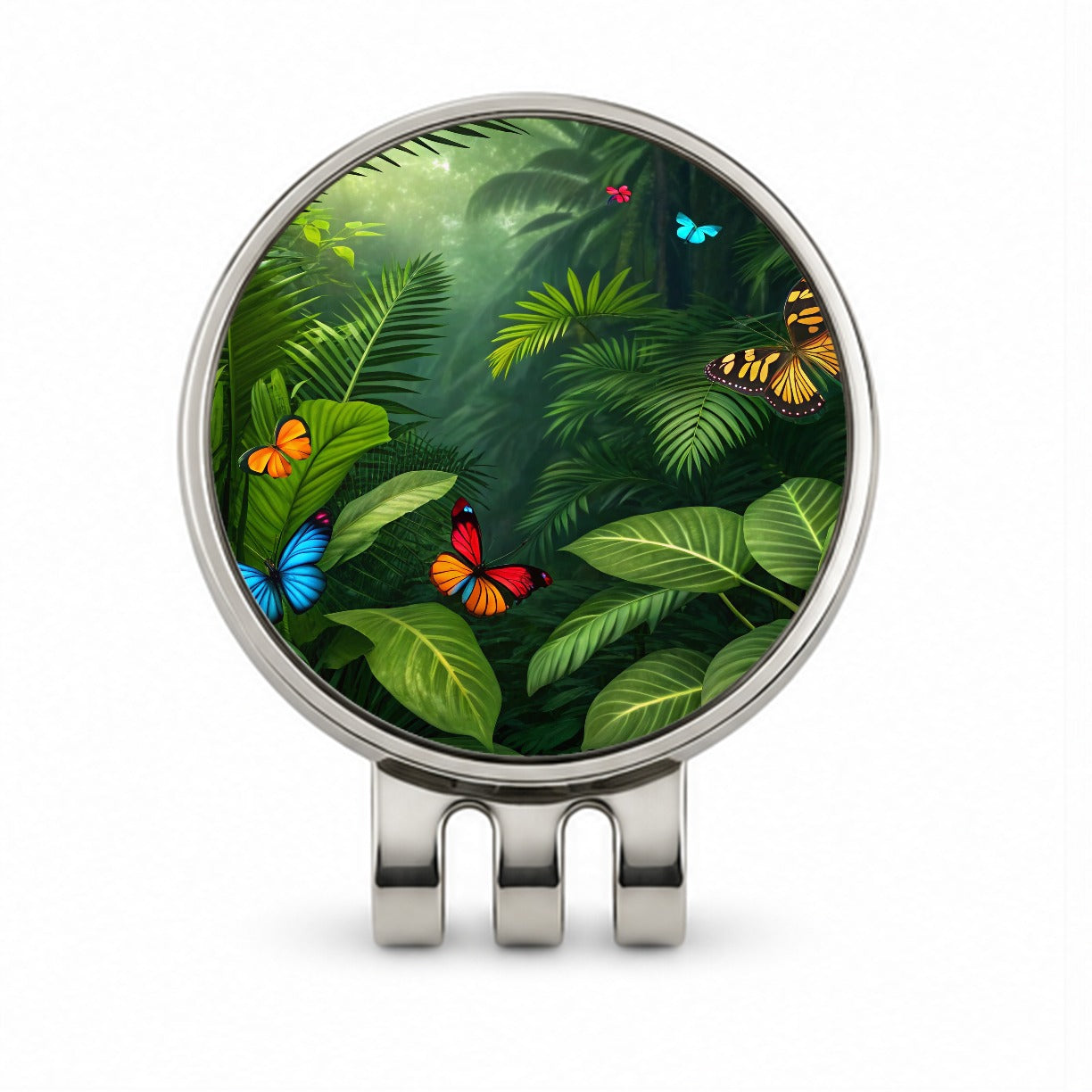 Butterflies In Jungle Colorful Golf Hat Clip with Ball Marker