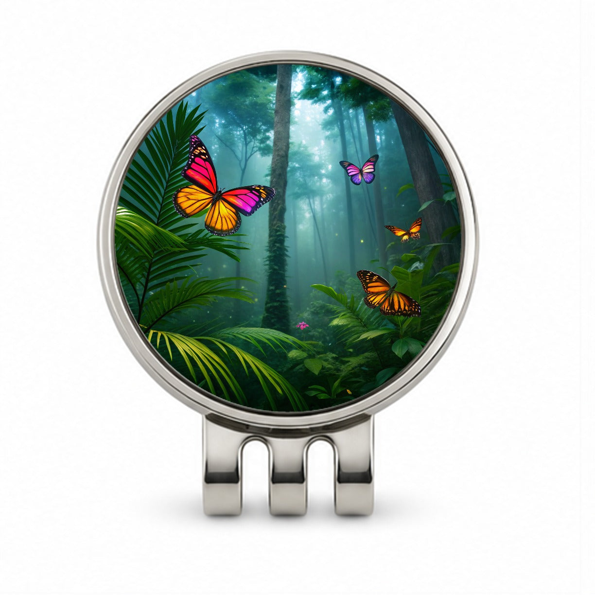 Butterflies In Jungle Forest Golf Hat Clip with Ball Marker