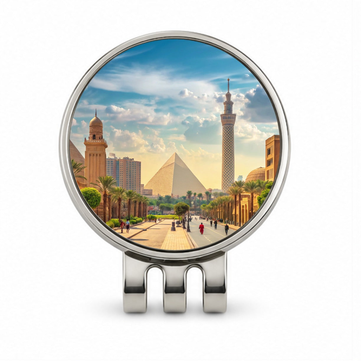 Cairo Egypt Pyramid Street Golf Hat Clip with Ball Marker